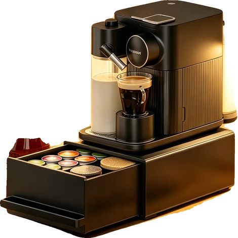 Organizador de cápsulas de café, cajón deslizante, diseño que ahorra espacio, negro. (1/2)