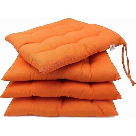 Lot de 4 coussins de chaise de jardin, 40 x 40 cm, orange (1/5)