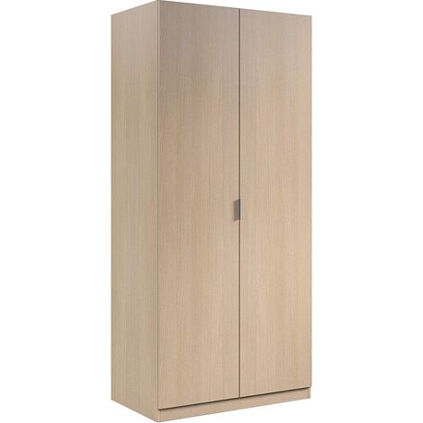 Armadio Guardaroba A 2 Ante Con Asta Appendiabiti E Ripiano Interno Mobile Armadio Salvaspazio Per Camera Da Letto Ingresso Ripostiglio Design Moderno Minimal 81 x 52 x 180 Cm Rovere Chiaro - Colore: 