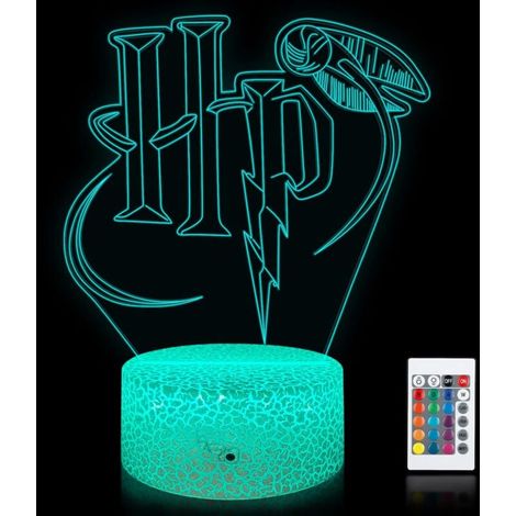Veilleuse 3D à effet illusion avec LED acryliques à changement de couleur RVB pour décoration de chambre d'enfant