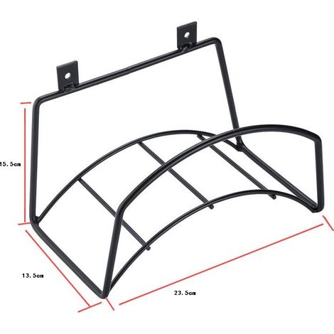 Kleiner, schwarzer, kunststoffbeschichteter Gartenschlauchhalter aus Stahl, 23,5 cm × 13,5 cm × 15,5 cm
