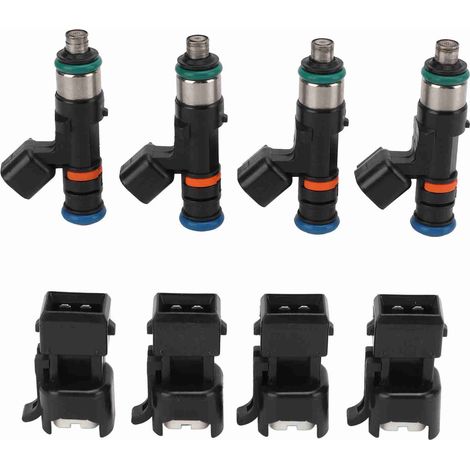 Injecteurs de Carburant 0280158117 Audi A4/TT 1.8T Lot de 4 avec Convertisseurs Haute Performance Débit 630cc/min