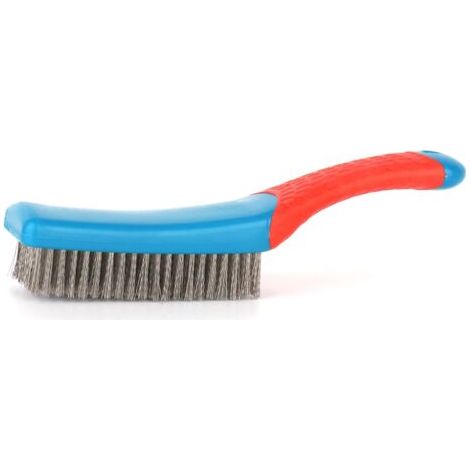 Ensemble de 2 brosses antirouille - Brosse métallique en acier inoxydable pour le nettoyage du béton, décapant pour peinture sur béton et antirouille pour grilles de barbecue, avec poignée ergonomique (1/4)