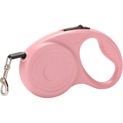 Pinkfarbene Hundeleine aus Seil, automatisch ausziehbare Leine, Zuggeschirr für Haustiere, für Spaziergänge im Freien, pinkfarben (1/3)