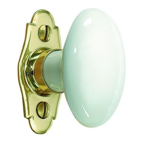 Bouton de porte ovale sur platine – Dimensions 71 x 35 mm – Vis laiton fournies – Pour bois dur et teck – Merigous (1/9)