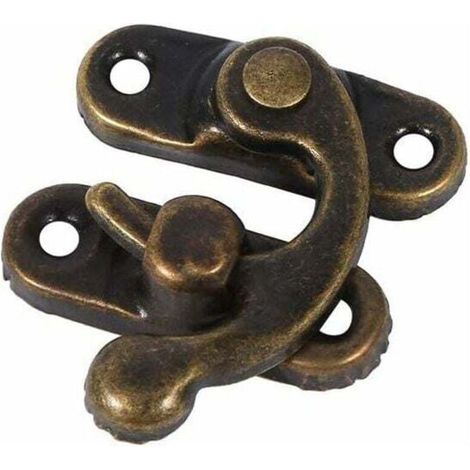 12 chiusure a scatto antiche sinistra/destra con corno di bloccaggio e vite, per fai da te, per borse, legno, portagioie, decorazioni, regali decorativi, scatole di vino in legno (destra - bronzo scur