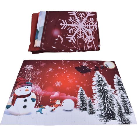 Tapisserie murale avec motif sapin de Noël, Père Noël et bonhomme de neige, fond photo pour décoration de chambre, 200 x 150 cm / 78,7 x 59,1 pouces (1/5)