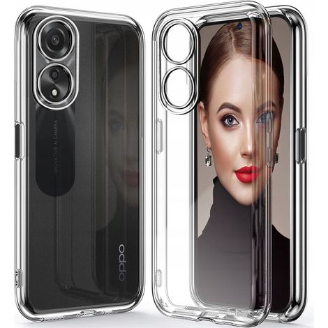 Funda delgada para Oppo A78 5G / A58 5G, parte trasera transparente + cristal. (1/5)