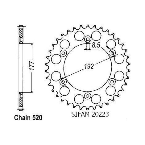 Couronne de transmission Sifam pour Moto Husqvarna 400 WR 1986 à