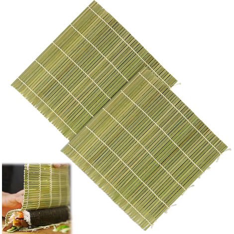 Tapis à Sushi en Bambou Naturel - 2 Pièces Réutilisables et Lavables - Outils pour Faire des Sushis (1/5)