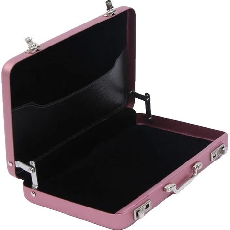 Caja de almacenamiento, aluminio impermeable, organizador compacto, rosa. (1/2)