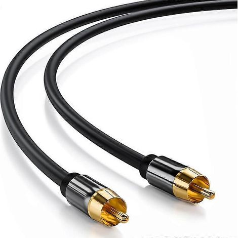Câble coaxial audio numérique 1 m 75 ohms Connecteur plaqué or 24 carats Câble de connexion SPDIF RCA Cordon TPE[NX] (1/5)