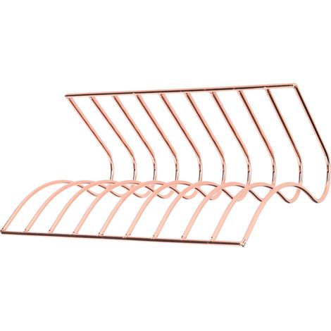 Étagère à livres en forme de S en fer forgé, porte-documents pour la maison ou le bureau, couleur or rose (1/5)