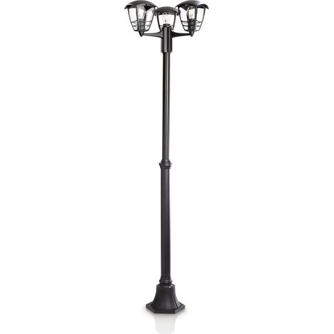 Lampadaire extérieur Creek nécessite 3 ampoules E27 de 60 W - Noir (1/3)