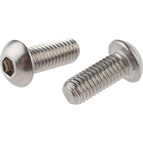 Vis à six pans creux, M8 x 20mm, tête Vis bombée à tête creuse hexagonale, en Acier Inoxydable ( Prix pour Boîte de 50 )