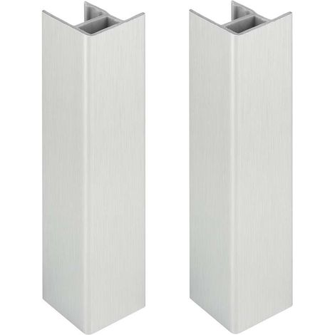 Cyclingcolors – Jonction de plinthe 150mm finition aluminium brossé – Raccord connecteur pour pied de meuble – Profil PVC plastique
