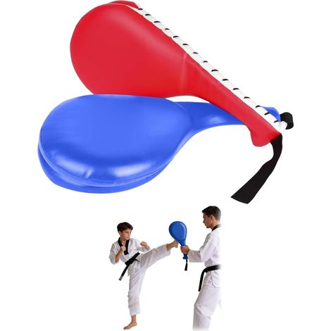 2 pièces Tapis de Boxe en Cuir, cibles de Tapis de Frappe durables, Tapis d'entraînement de Kickboxing, Tapis de Frappe Double, Tapis de Cible de Taekwondo, pour l'entraînement de Kickboxing (1/5)