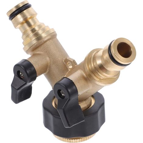 Connecteur Robinet Laiton Inverseur Tuyau Arrosage Adaptateur Séparateur Eau Jardin Cuivre Extérieur (1/4)