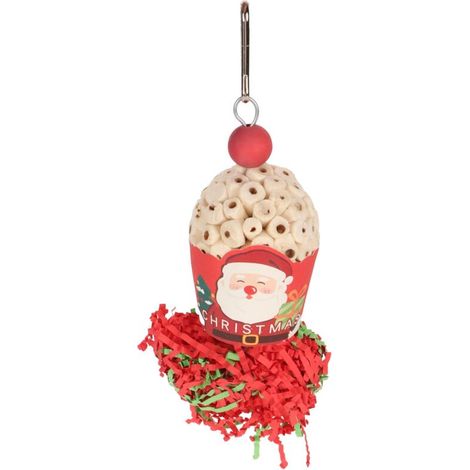Jouet Noël Pour Oiseaux, Nourriture Interactive Colorée, Anti-Stress À Mâcher Pour Perroquets Et Petits Oiseaux (1/4)