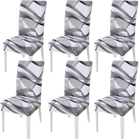 Housse de Chaise de Salle a Manger,Housse de Chaise Extensible,Couverture de Chaise Haut Decoratives pour Banquet Hôtel Cuisine Mariage Restaurant (Long Ribbon, 6 pièces)