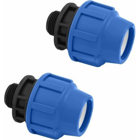 Connecteur pour tuyaux MDPE PP 25mm x 3/4 mâle - Adaptateur pour tuyau d’eau PE de compression de 25 mm – Raccords de plomberie PN16 compatible avec tuyaux PE80 et PE100-2 pièces (1/5)