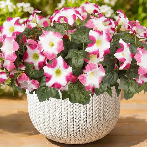 Fleurs artificielles d'extérieur - Pétunias artificiels pour la décoration printemps-été (1/5)