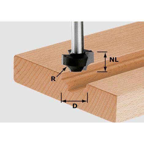 Festool Viertelstabfräser HW Schaft 8 mm HW S8 D23/R6 (1/2)