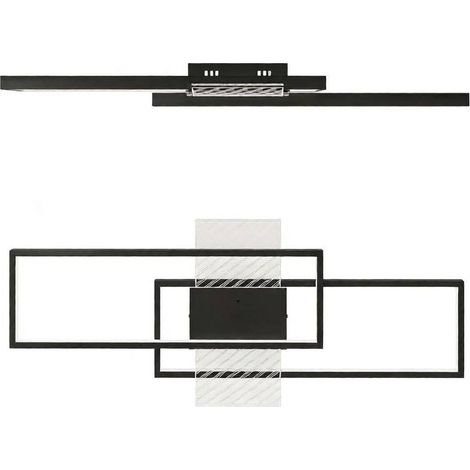 Lámpara de techo LED rectangular 43 W 70 x 30 cm negro 3000-6000 K 4600 lm con mando a distancia (1/5)