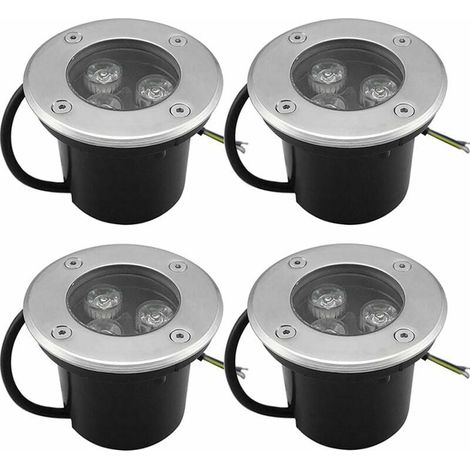 4 PACK 3W IP65 Spot LED Encastré Extérieur 270 Lumen Rond Led Terrasse Downlight Lampe D'éclairage De Jardin Extérieur, pour Jardin Chemin Cour Garage, Blanc Chaud (1/5)