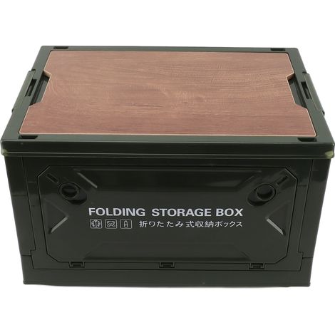 Boîte de rangement pliable camping, design poulie, étanche, ouverture 5 côtés, rangement pliable vert pour voiture extérieur (1/5)