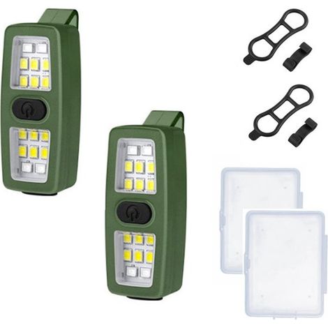 Ansteckbare Stirnlampe, Lauflicht, Mini-2er-Set, grün, USB-C, 7 Leuchtmodi, Camping, Wandern (1/5)