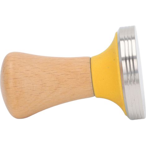 Kaffeetamper aus lebensmittelechtem Holz, rostfrei, leicht zu reinigen und robust, mit ergonomischem Barista-Griff, gelb, 51 mm/2 Zoll (1/5)