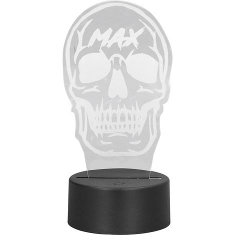 Veilleuse LED 3D tête de mort à 7 couleurs tactiles, alimentée par USB, idéale comme cadeau d'anniversaire ou décoration de table. (1/5)