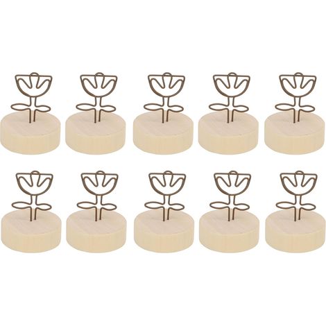 Socle en bois pour porte-cartes et pinces à mémo (1/5)