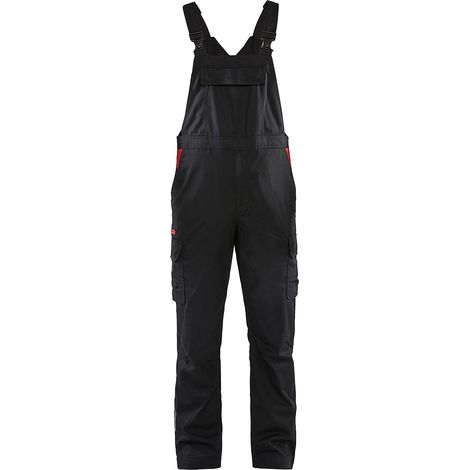 Salopette de travail industrie stretch 2D 2644 - Noir/Rouge 50C