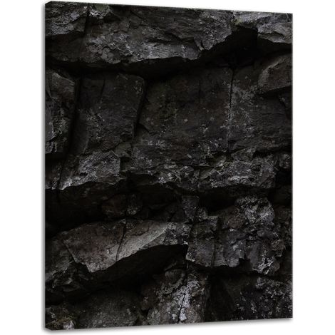 Leinwanddruck Natur Schwarze Felsen 30x40 cm