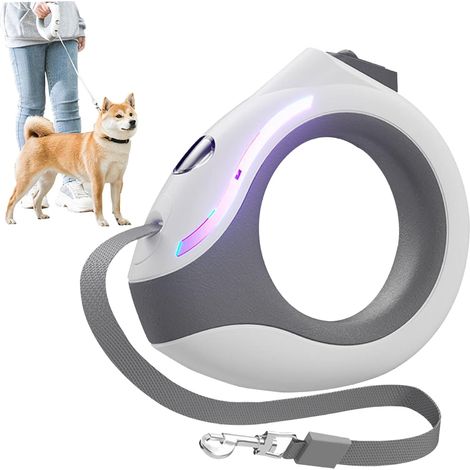 Ensemble de laisse rétractable ronde légère, 3 mètres de corde plate avec harnais taille M, convient aux chiens de petite à moyenne taille pesant de 15 à 40 g. (1/5)
