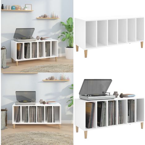 Plattenschrank Weiß 100x38x48 cm Holzwerkstoff - Plattensammlung - Vinylregal - Schallplattenaufbewahrung - HiFi Möbel - Wohnraumgestaltung - Home & Living (1/5)