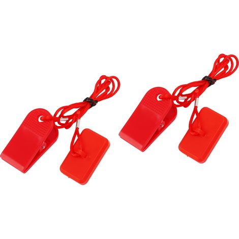 Lot de 2 interrupteurs de sécurité pour tapis de course, insert rectangulaire en ABS et laiton, verrou de sécurité pour tapis de course Yijian AD Gym (1/5)