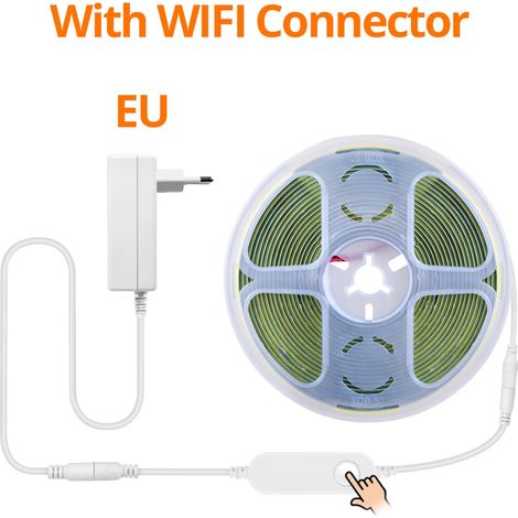 (Lumière naturelle, 1 m) Bande LED COB WiFi intelligente, DC24V, compatible avec les plateformes de maison intelligente telles qu'Alexa, Google Home et Echo Plug. (1/5)