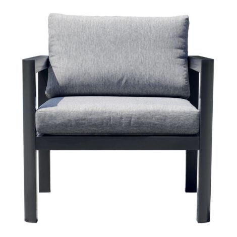 Poltrona con struttura alluminio antracite e cuscini grigio cenere MALIGI HOME MG/SANGRIA Antracite (1/3)