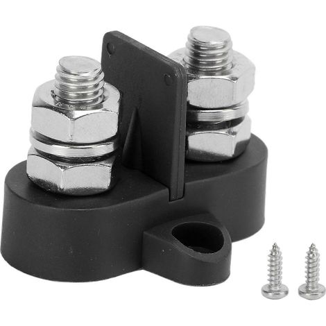 Bornier de distribution d'alimentation double positive isolé 5/16 po M8 pour barre omnibus CC 48 V (1/4)