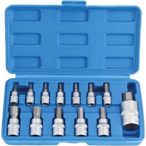 SET KIT 13 CHIAVI BUSSOLA IN POLLICI MASCHIO ESAGONALI INSERTI BUSSOLOTTI 328sa