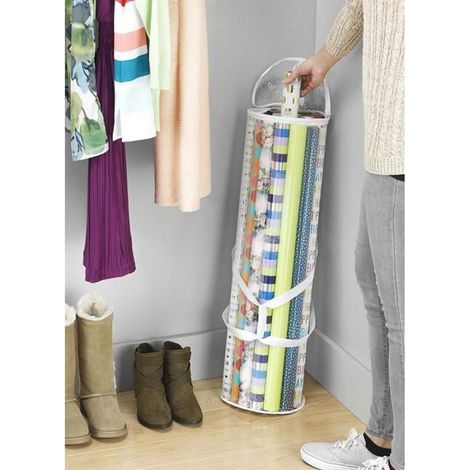 Sac de rangement transparent pour rouleaux de papier d'emballage avec poignées - 78.8 x 22.2 cm (0.221 kg) (1/4)