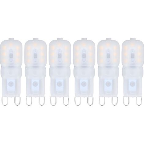 6 Ampoules LED G9 Dimmables 3W Économie d'Énergie Blanc Chaud 360° pour Plafonnier et Suspension 220-240V (1/5)
