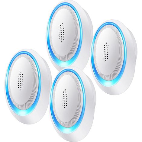 Répulsif à ultrasons contre les nuisibles – Modèle 2026 (Lot de 4) – Appareil à brancher éloigne efficacement les nuisibles tels que sans danger pour les humains et les animaux domestiques (Blanc) (1/5)