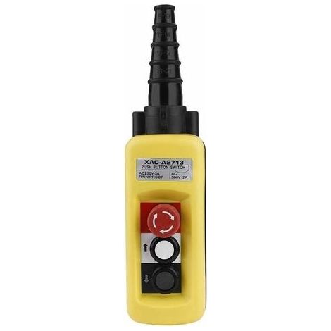 Crane hoist control switch, XAC-A2713 sling hoist controller with chain hoist push-button switch with emergency stop function (2 buttons) - LIAIKI