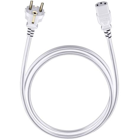 alimentation Câble de raccordement [1x Prise mâle + contact de protection - 1x Secteur femelle C13] 5.00 m blanc Oehlbach Powercord C 13 W752721