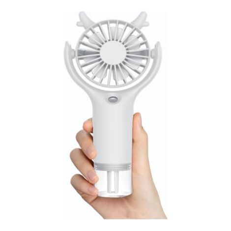 QORVA-3 Maison Mini Ventilateur à Main Portatif with Fonction humidification, Portable Ventilateur De Bureau, Ventilateur de Poche USB Rechargeable silencieux vitesses pour, Bureau, Voyage (1/5)