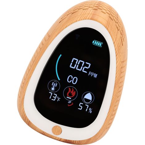 Innenraumluftqualitätsdetektor mit Temperatur- und Feuchtigkeitsalarm, CO2-Überwachung, eingebauter Batterie, DC 5V 2A, präziser Umweltsensor für Zuhause. (1/5)